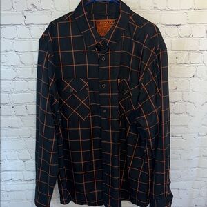 2X DIXXON HALLOW LIMITED EDITION Black  and Orange Plaid Long Slv Exc condition